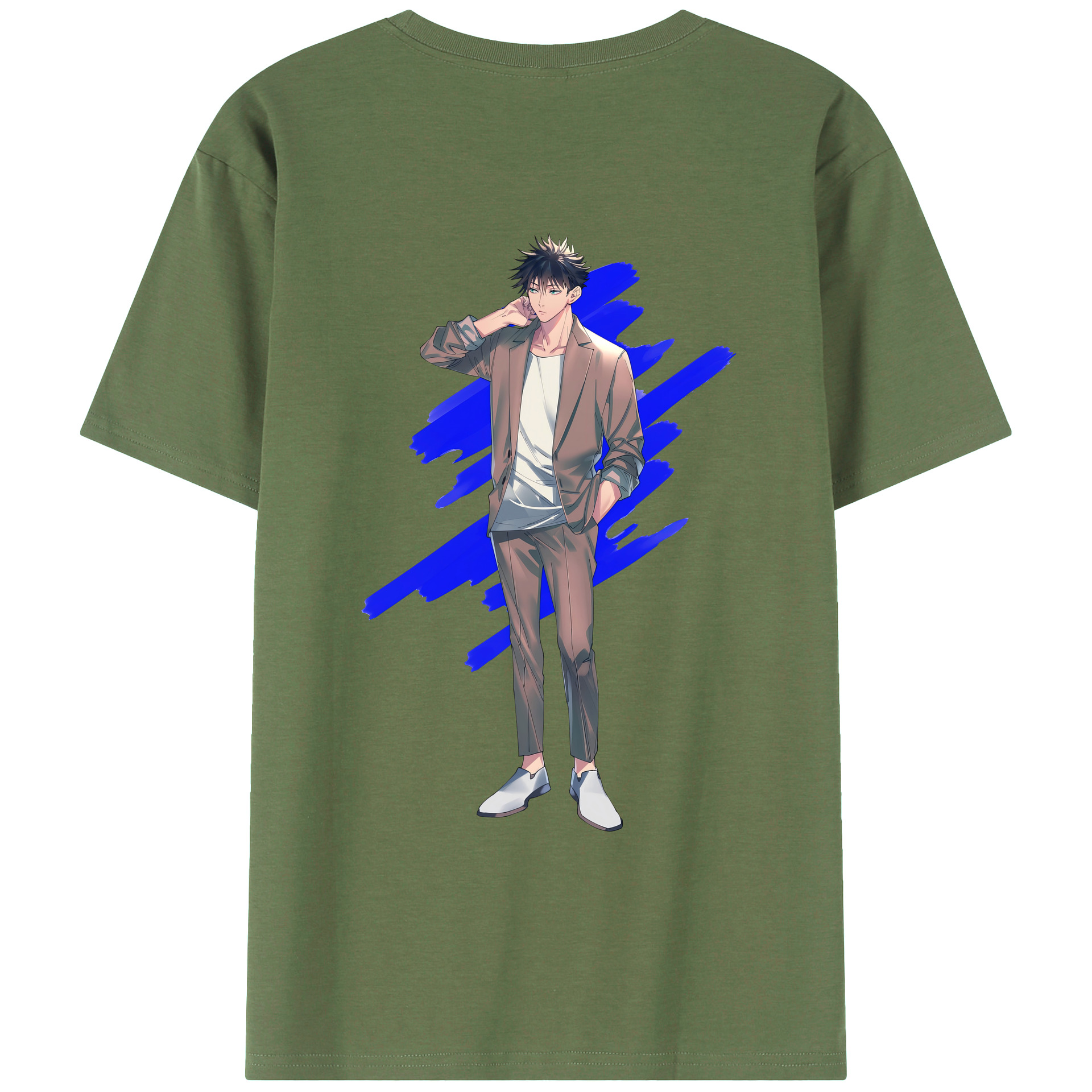 （画像用） 呪術廻戦 Jujutsu Kaisen 綿100％ メンズ半袖Tシャツ（バックプリント） 通気性